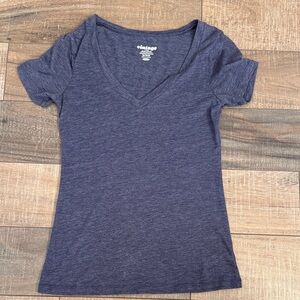 Vintage Heathered Navy Women's V-Neck Tee